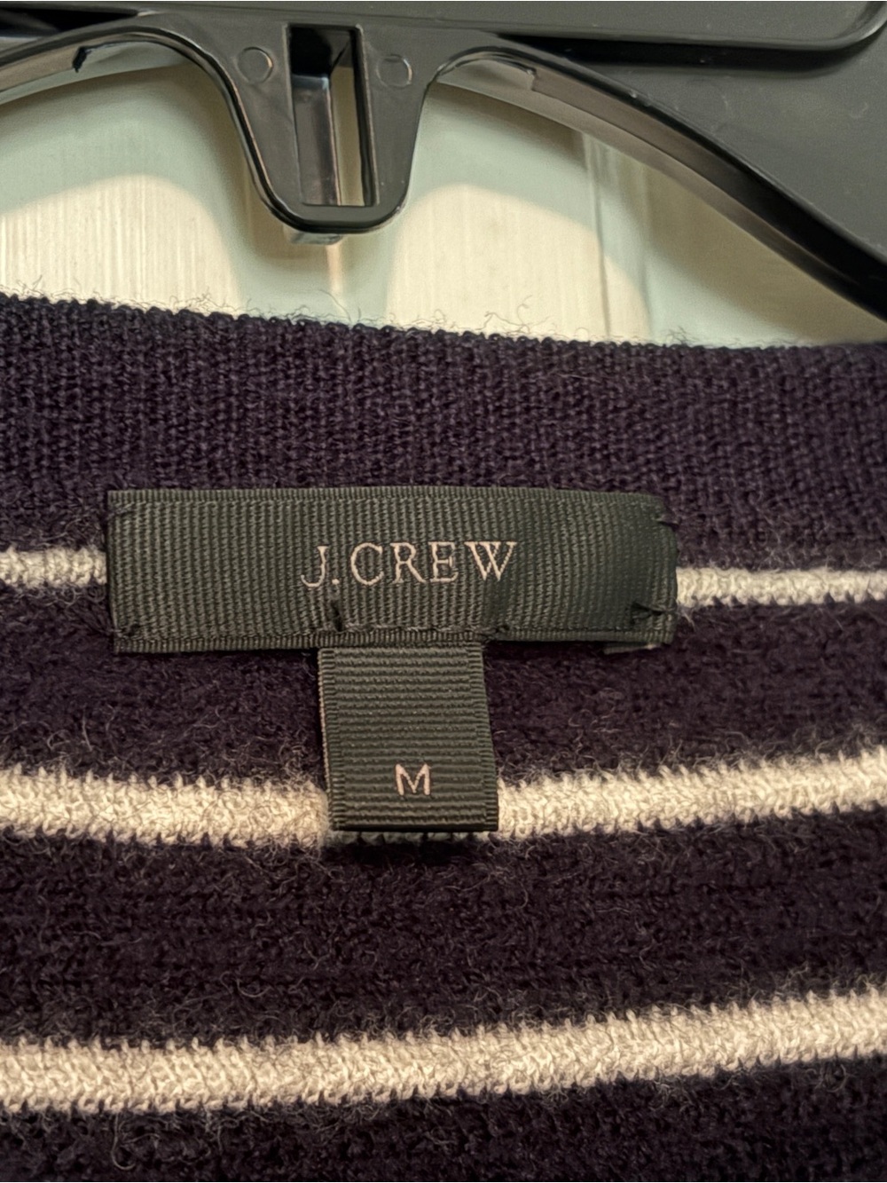 J. Crew Navy & White Striped Crewneck Sweater with Stud Accents - Picture 4 of 4
